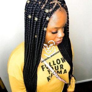 Long Black Triangle Box Braids   hairstylesbraids  hairstyles
