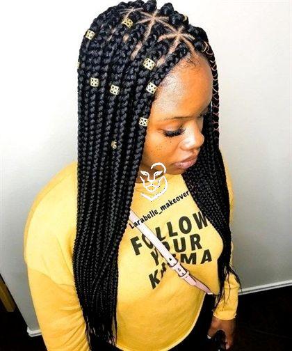 Long Black Triangle Box Braids   hairstylesbraids  hairstyles
