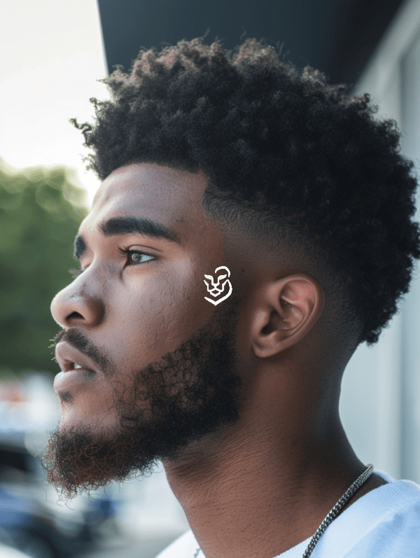 Curly Undercut with Beard