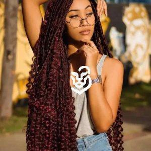 Jumbo Goddess Braids Low Bun