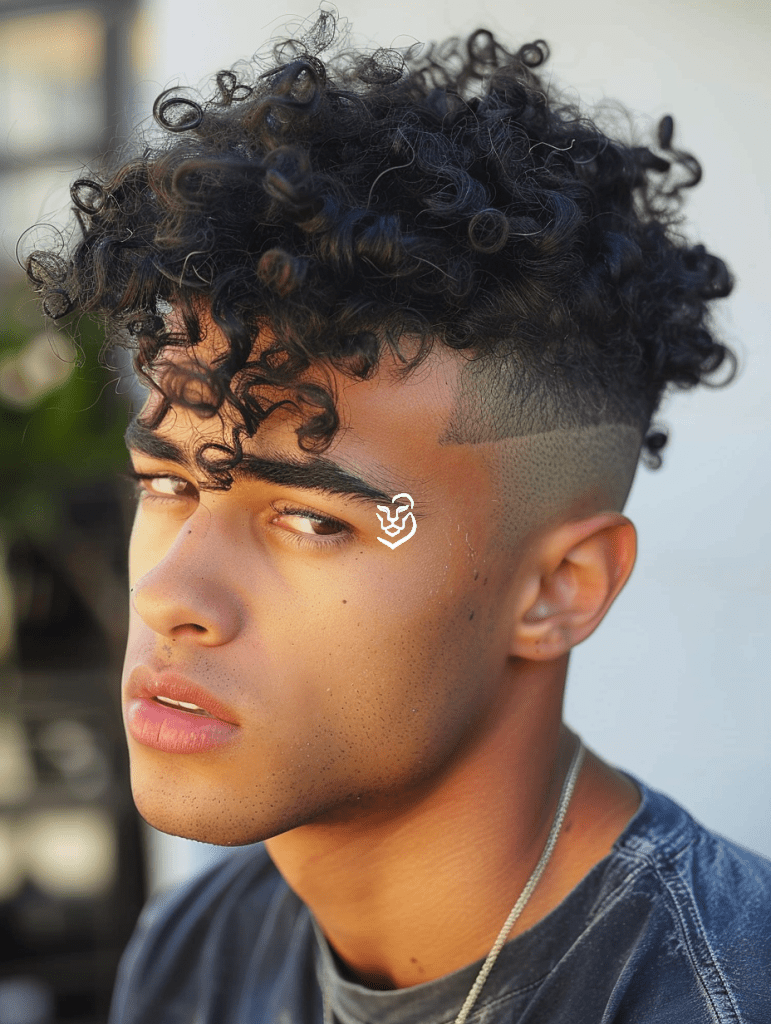 Medium Curly Hawk with Shaved Sides