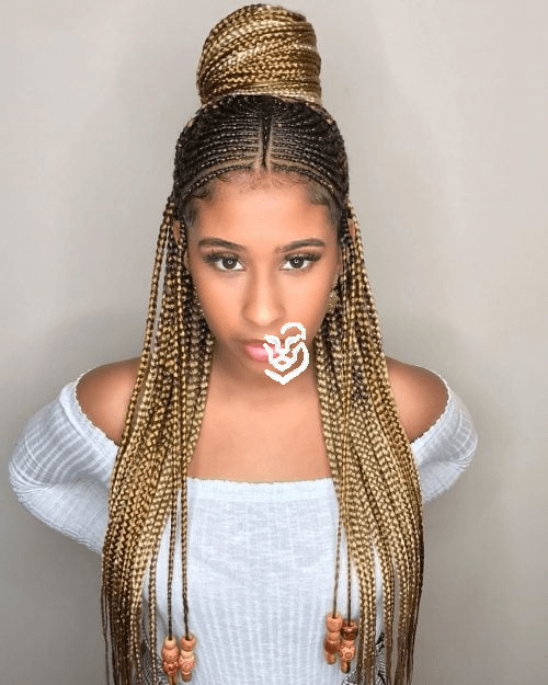 Micro Braids in a Blonde Shade