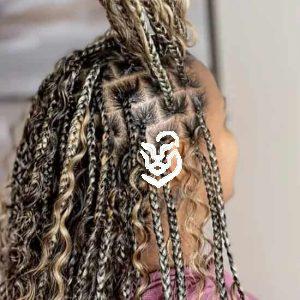 Mixed Goddess Braids Straight Back