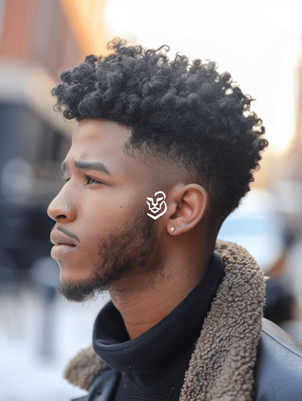 Short Curly Mohawk with Fade