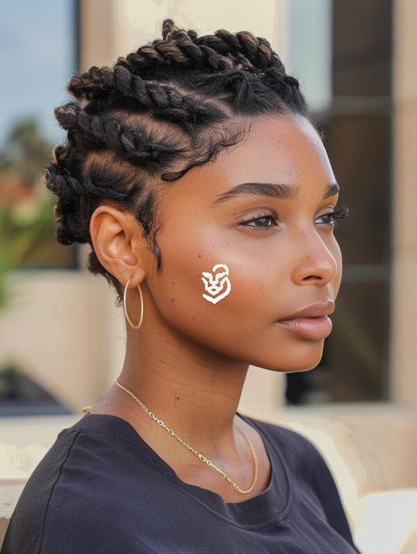 Short hair side braid