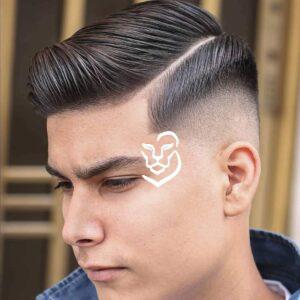 Side Part Comb-Over Hairstyle With High Fade