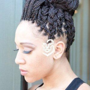 Upward Box Braids with Bun