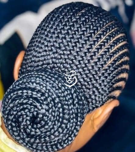 Ponytail backward cornrows