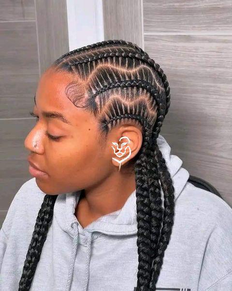 Zig zag style cornrow