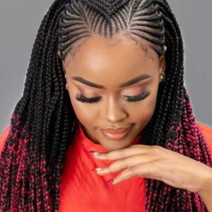 Backward cornrows braids