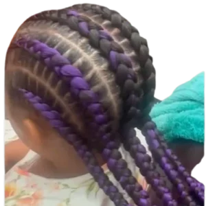 Girl cornrows with light pink color