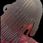 Girl mid-size box-braids with pearls decorations