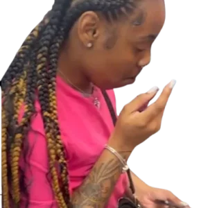 Backward cornrows extending to the waist