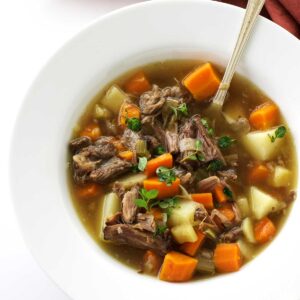 Mixed soup with lamb, oxtail, cowfoot and potatoes