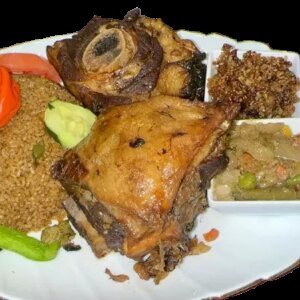 Ceebu meat or Jollof with lamb