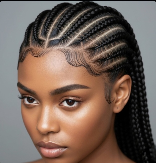Neat Backward Cornrows